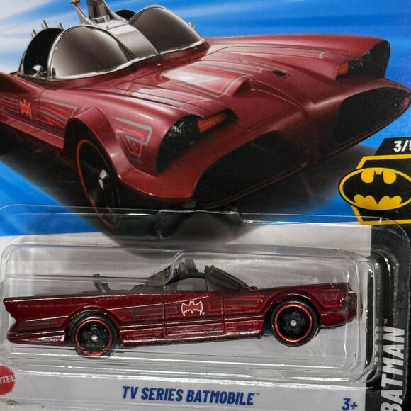 Hot Wheels TV Series Batmobile Red Metallic | Batman | Diecast Car - Picture 2 of 6